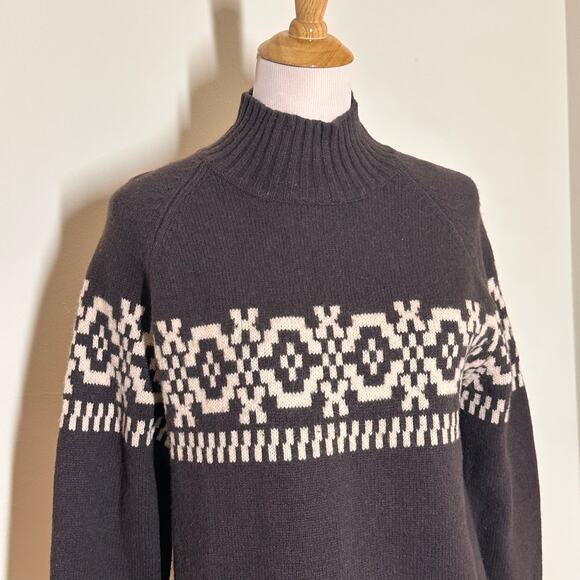 Timberland Fair Isle Nordic-Pattern 100% Lambswool Sweater Sz M - Picture 3 of 9